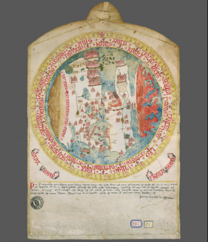 Mapa Mondi Figura Mondi, 1442 world map by Giovanni Leardo, 34.7 x 31 ...