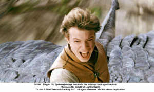 Eragon (Ed Speleers) enjoys the ride of his life atop his dragon ...