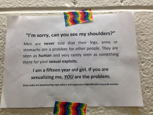 ... this is one of many retorts to a school's female-aimed dress code