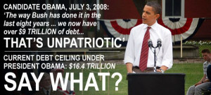 ... skyrockets, Obama no longer calls Bush 'unpatriotic' for increases