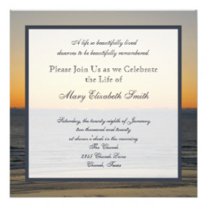 Celebration of Life Invitation Personalized Announcement