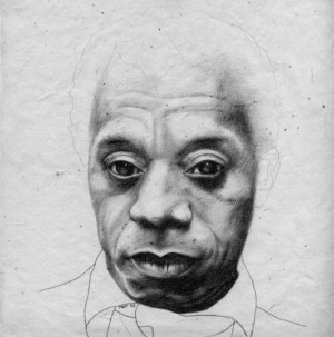 James Baldwin,” 2007, (graphite on Italian handmade paper) from the ...