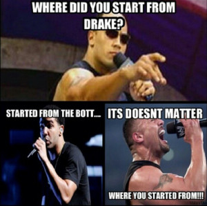 LOL funny Drake meme joke DRIZZY wwe the rock Dwayne Johnson started ...