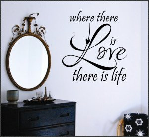 Vinyl Wall Lettering Words Romantic Quotes Decals Where Love is