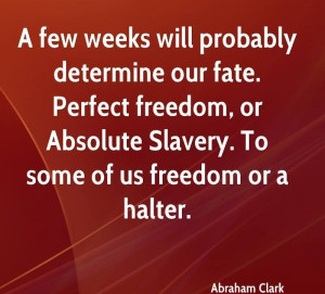 ... Perfect Freedom, Or Absolute Slavery. To Some Os Us Freedom Or A