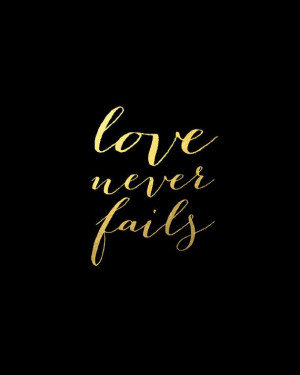 Love Never Fails Gold Foil Print | StationeryBoutique