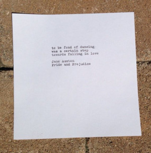 Austen's Pride and Prejudice Quote Typed on Typewriter - 6x6 White ...