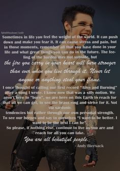 Andy Biersack. So inspirational. ️ More