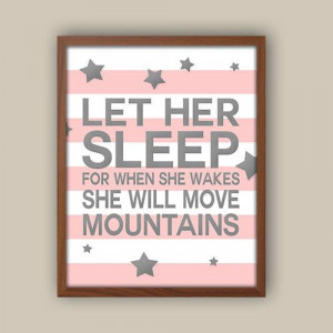 Pink And Gray Nursery Art Nursery Quote Girls by iNKYSQUIDKIDS, $10.00