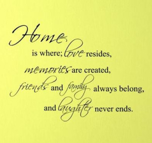 Home is where is love resides family quote