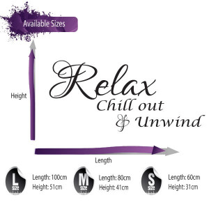 RELAX CHILLOUT AND UNWIND WALL QUOTE STICKER - BEDROOM LOUNGE BATHROOM ...