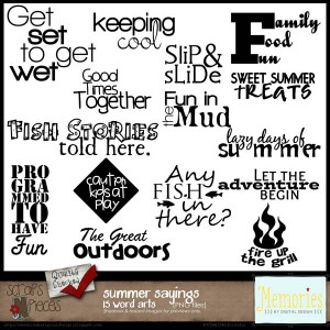 ... Memories By Digital Design :: Summer Sayings Word Art - PU/S4H/S4O