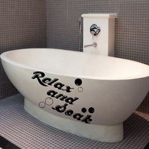 ... Soak Quote Bathroom Wall Sticker Shower Vinyl Bubbles Decal Home Q55