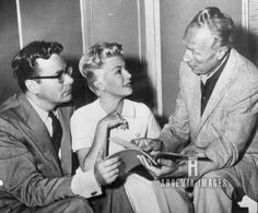 Ross Hunter with Director Douglas Sirk and Lana Turner on the set of ...