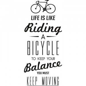 Life Is Like Riding A Bicycle Wall Quote Decal