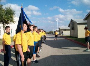 class of Stony Point’s Naval Junior ROTC students lines up, before ...