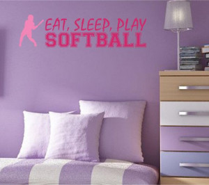 Softball Quote Wall Decal Eat Sleep Play Softball by NewWaveSigns, $22 ...