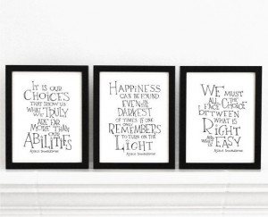 ... black and white wall art, Albus Dumbledore quotes wall decor on Etsy