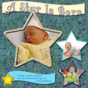 star is born scrapbook title