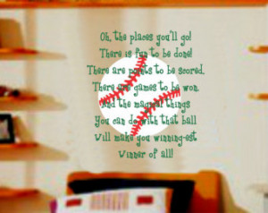 Sports Baseball Quote Wall Decal Bo y Girl Nursery Vinyl Decor ...