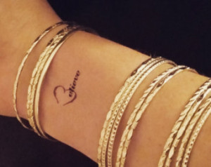 quote tattoo temporary tattoo quote Believe quote fake tattoo ...