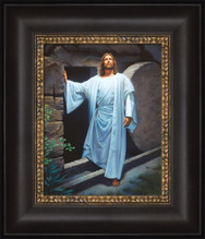 He Lives 12x14 framed Strata Design with quote