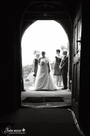 At the church door - Kirk Ireton wedding