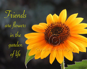 Friends Sunflower Inspirational Greeting Card Friendship Summer Quote