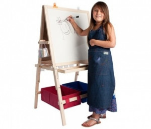 Kids Art Easel - Chalkboard and Dry Erase with Storage Bins http://www ...