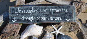 coastal nautical decor anchor wood sign hand painted life s roughest ...