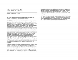 Quartering Act Of 1774
