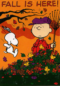 View Fall Leaf Fun Snoopy screen print Flag 28