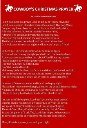 Cowboy Christmas Prayer
