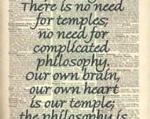 Dalai Lama This Is My Simple Religi on Quote Wall Art Dictionary Art ...