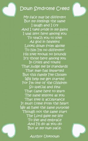 Down Syndrome Creed