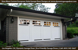 Carriage style garage door with decorative dummy hinges. Chevron v ...
