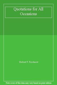 Details about Quotations for All Occasions By Herbert V. Prochnow