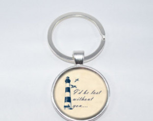 ... ut You Glass Photo Pendant Keyring Lighthouse Quote Jewellery Gift