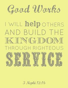 free # lds young women good works printable # yw more young women good ...