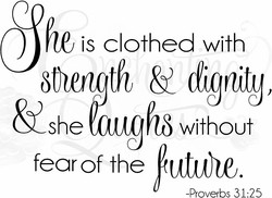 She is Clothed with Strength & Dignity Religious Wall Quotes