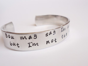 ... Custom Jewelry – lyrics – quote – Hand Stamped Cuff Bracelet
