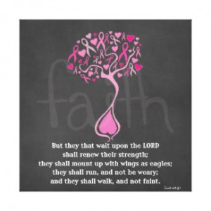 Breast Cancer Awareness Print with Bible Verse Stretched Canvas Prints ...