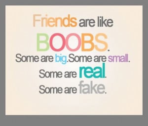 Myspace Graphics > Friendship Quotes > friends are like boobs Graphic