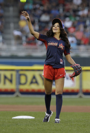 MELANIE IGLESIAS at MLB All-star Legends and Celebrity Softball Game