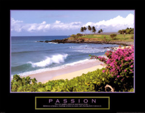 PASSION Motivational Golf Poster (Ocean Beachside Course) - Front Line