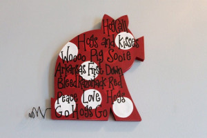... Razorback pig, large wood pig with and painted fun Hog sayings