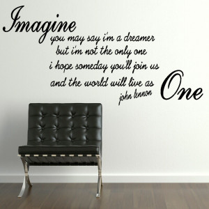 JOHN LENNON IMAGINE song lyric wall sticker quote transfer graphic
