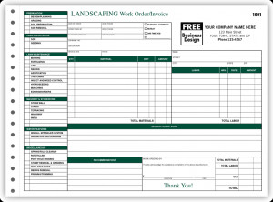 6537; Landscaping Work Order Invoice form