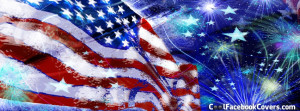 Abstract art of an American Flag on a blue background with stars