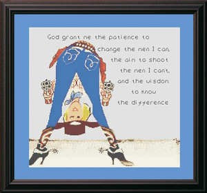 Counted Cross Stitch Pattern Cowgirl Prayer Saying Funny PDF cs0349